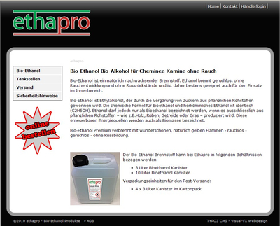 Bio Ethanol für Kamine online Bestellen und liefern lassen.